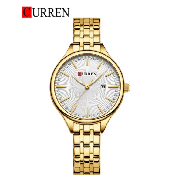 CURREN Original Brand Stainless Steel Band Wrist Watch For Women With Brand (Box & Bag)-9099 - Image 2