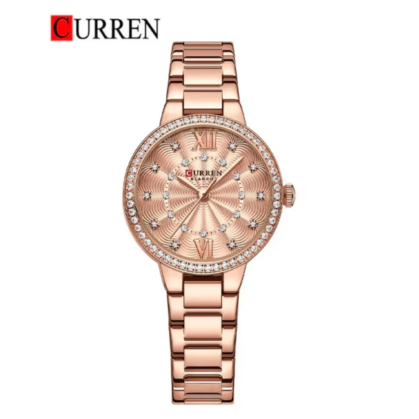 CURREN Original Brand Stainless Steel Band Wrist Watch For Women With Brand (Box & Bag)-9085 - Image 3